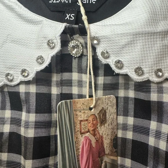 NWT Sister Jane contrast mini dress in plaid - Picture 5 of 6